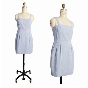 L.L.Bean Seersucker Fit-n-flare Dress with Pockets